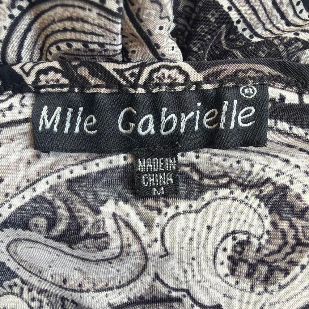 Mlle Gabrielle Paisley Whimsygoth Wrap Babydoll Dress Black Grey Medium - Picture 6 of 7